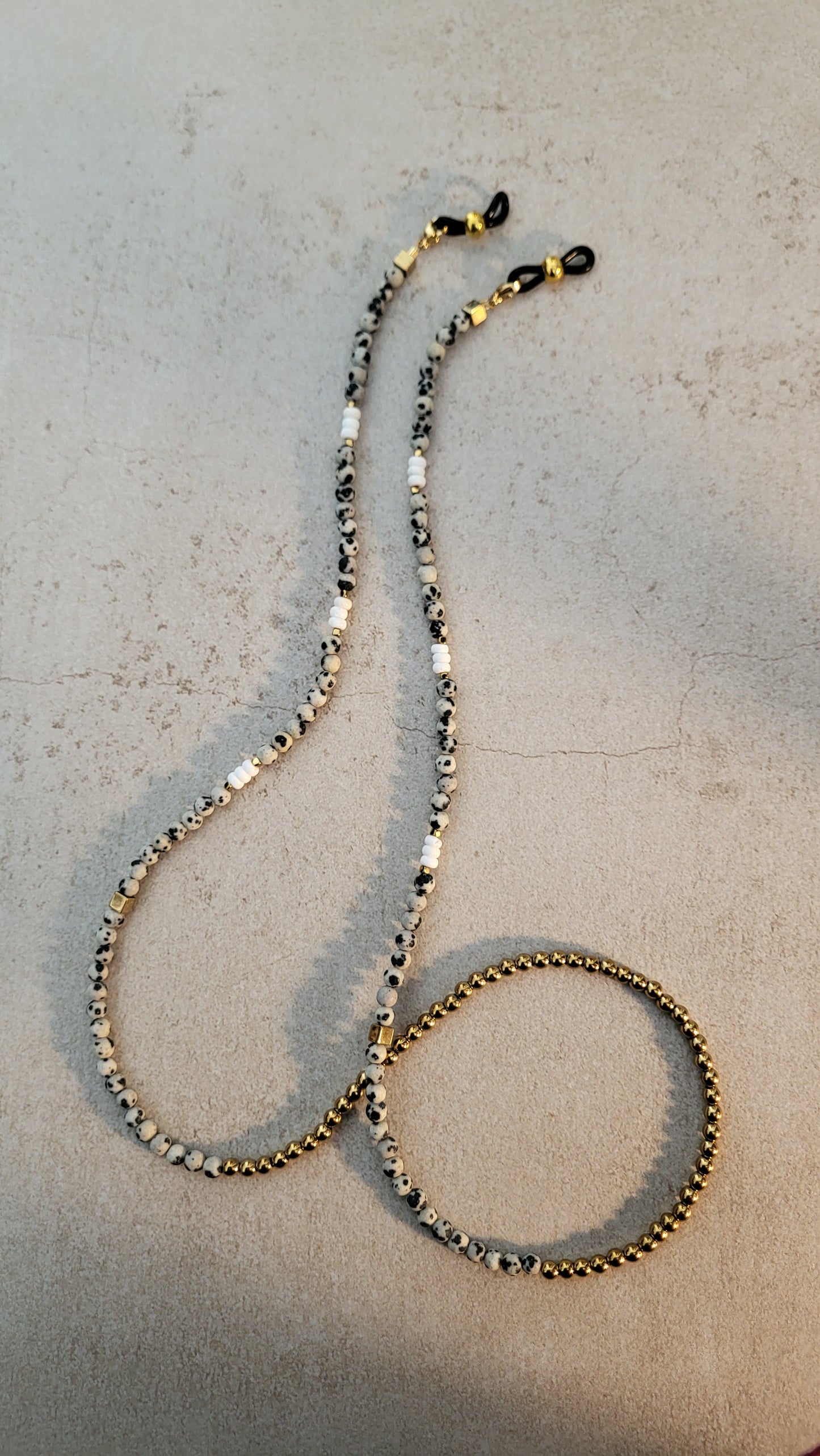 Brillenkette aus Dalmatinerjaspis