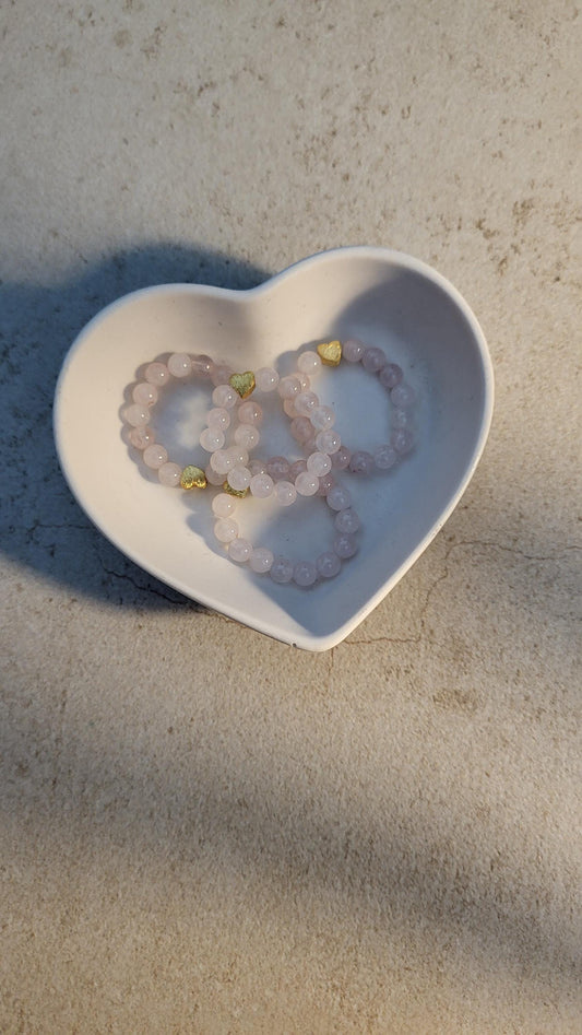 Herzringe aus Rosenquarz