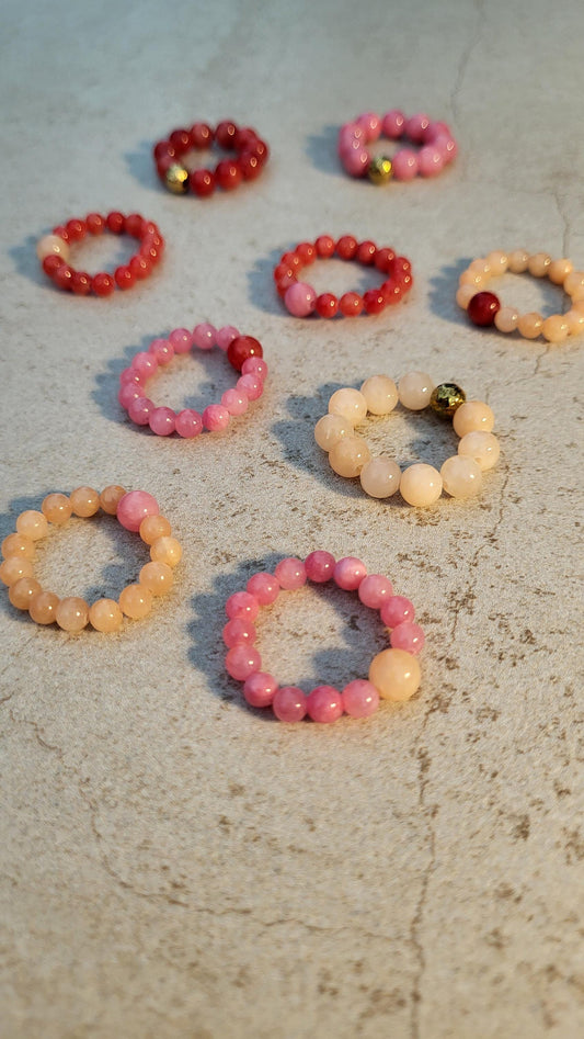 Blutorange Peach und Pink Ringe