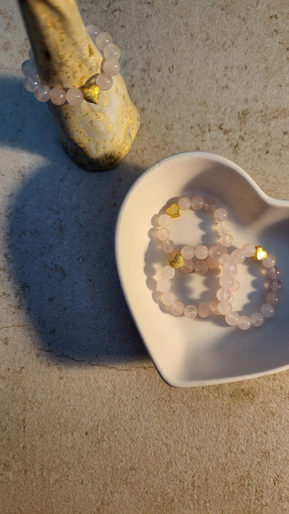 Herzringe aus Rosenquarz