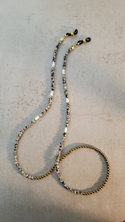 Brillenkette aus Dalmatinerjaspis