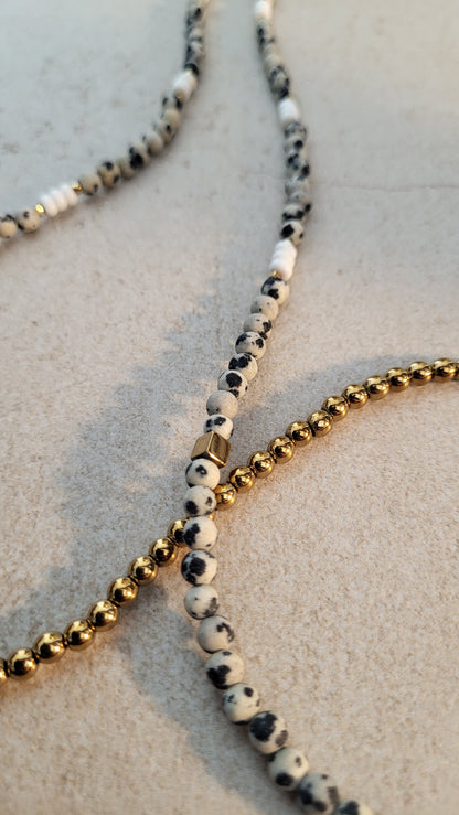 Brillenkette aus Dalmatinerjaspis