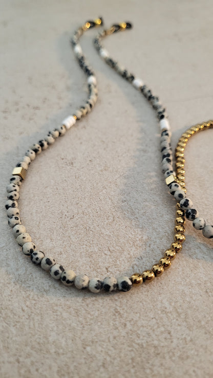 Brillenkette aus Dalmatinerjaspis