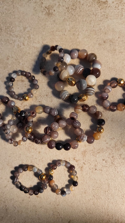 Ringe aus Botswana Achat in verschiedenen Größen