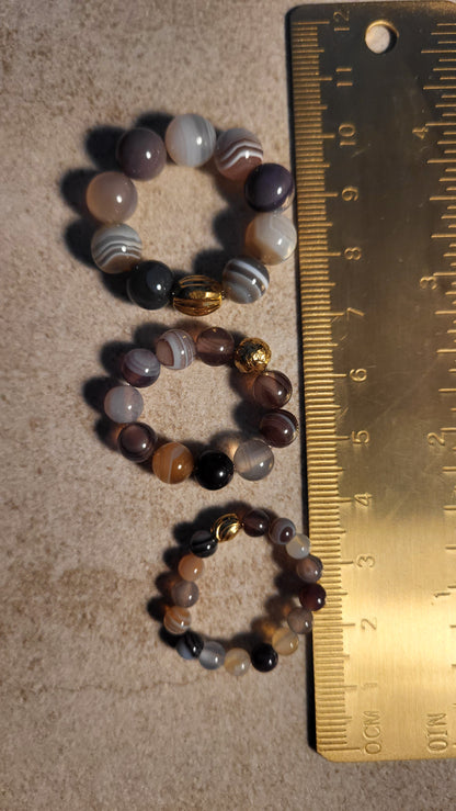 Ringe aus Botswana Achat in verschiedenen Größen