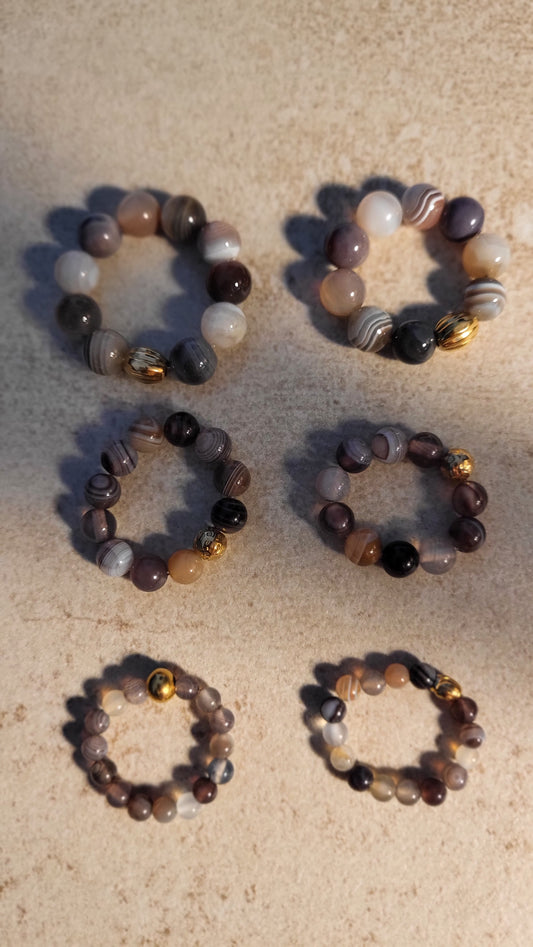 Ringe aus Botswana Achat in verschiedenen Größen