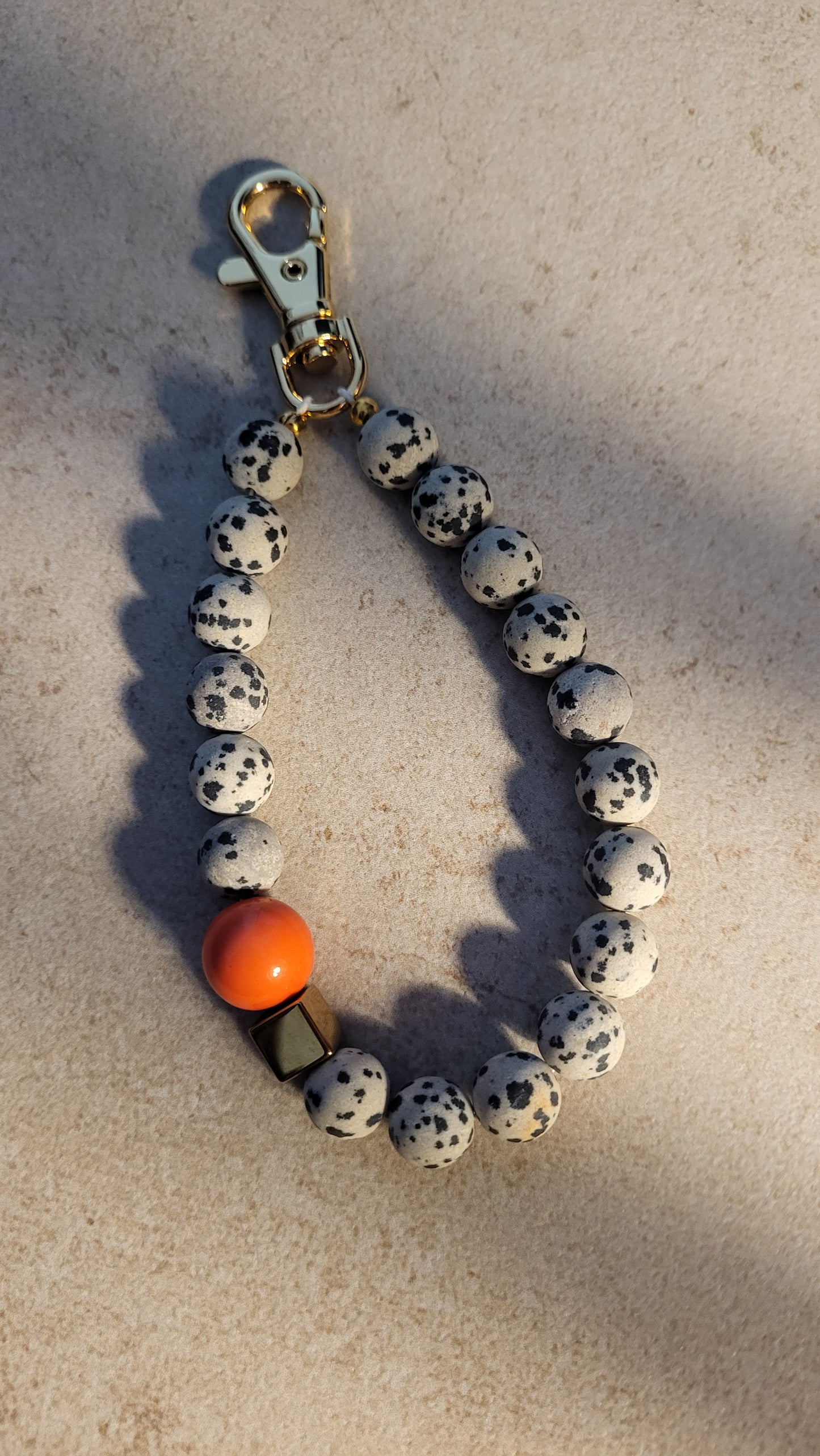 Schlüsselanhänger aus Dalmatinerjaspis