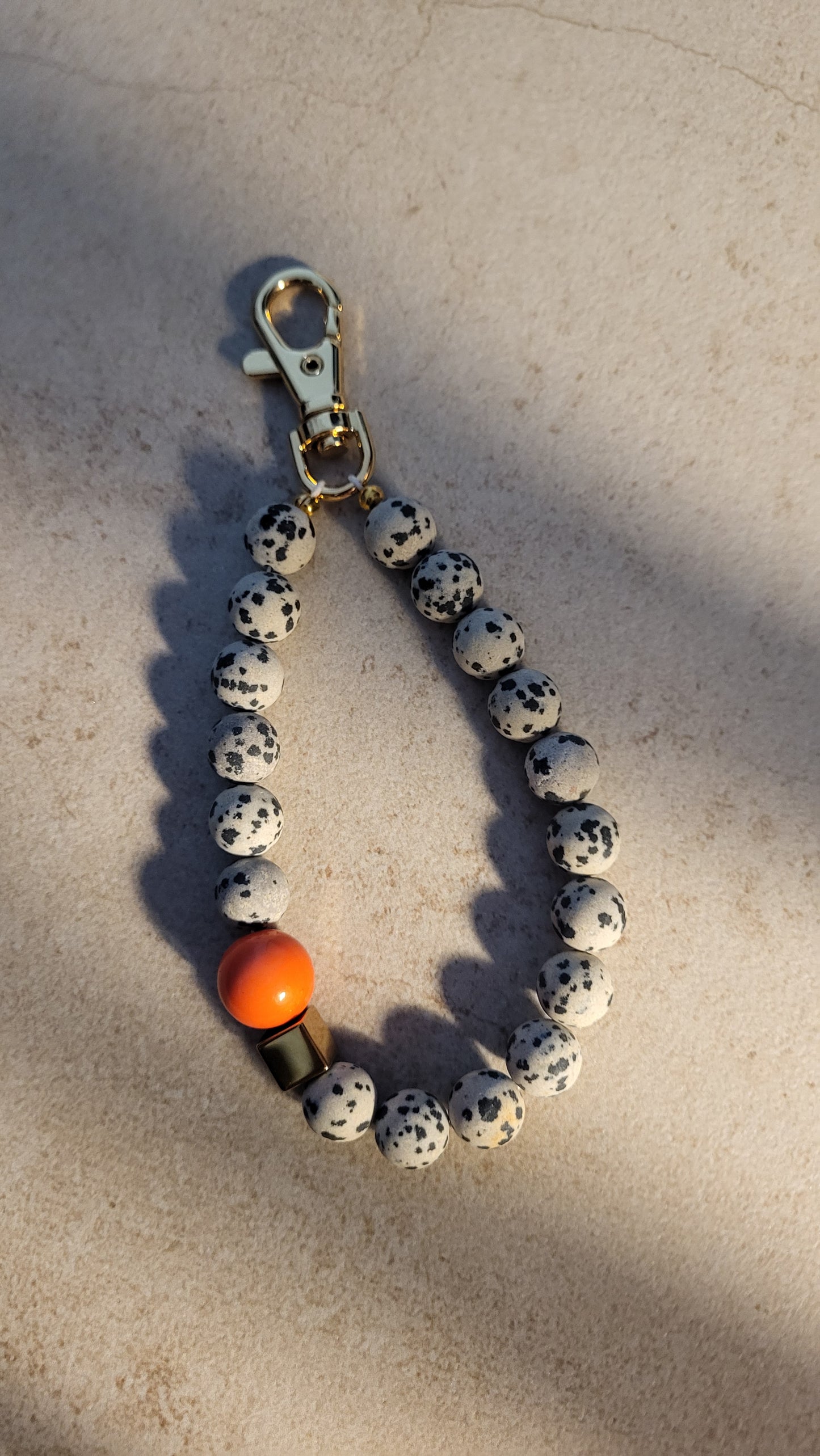 Schlüsselanhänger aus Dalmatinerjaspis