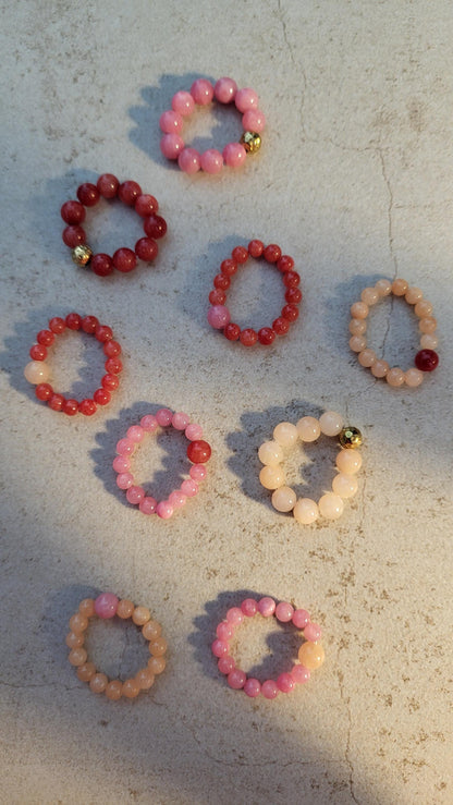 Blutorange Peach und Pink Ringe