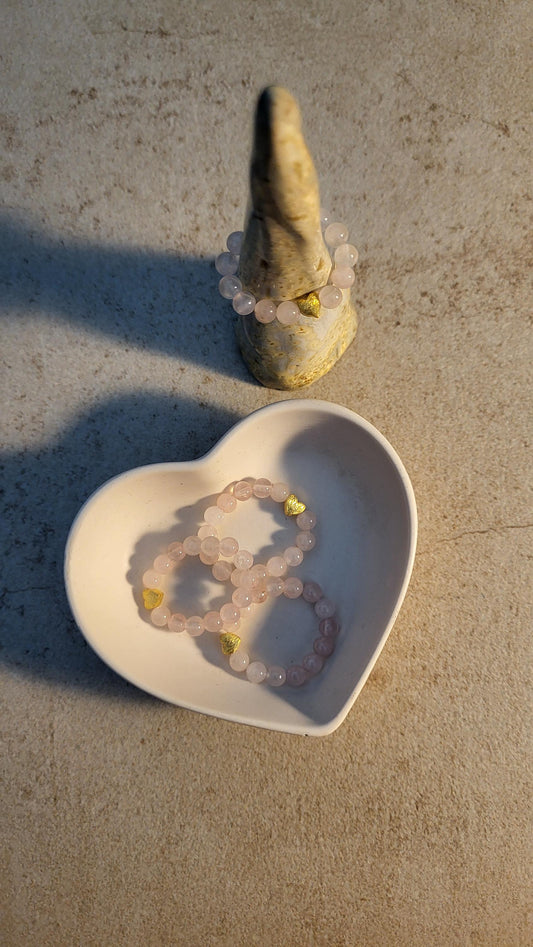 Herzringe aus Rosenquarz