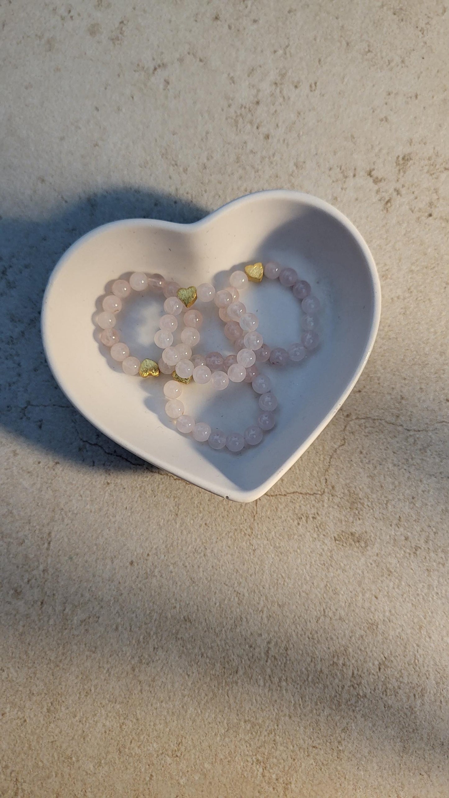 Herzringe aus Rosenquarz