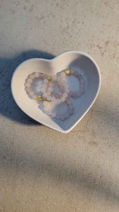 Herzringe aus Rosenquarz