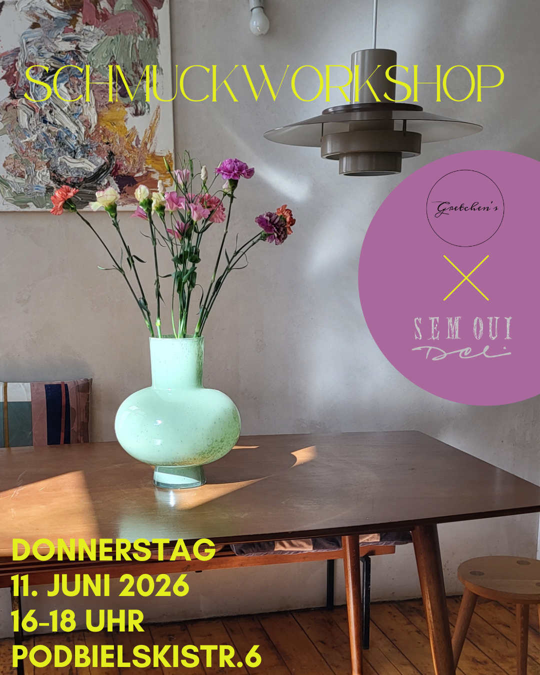 AfterWork Schmuck-Workshop im Sem Oui Deli 11.Juni 26 – 16-18 Uhr