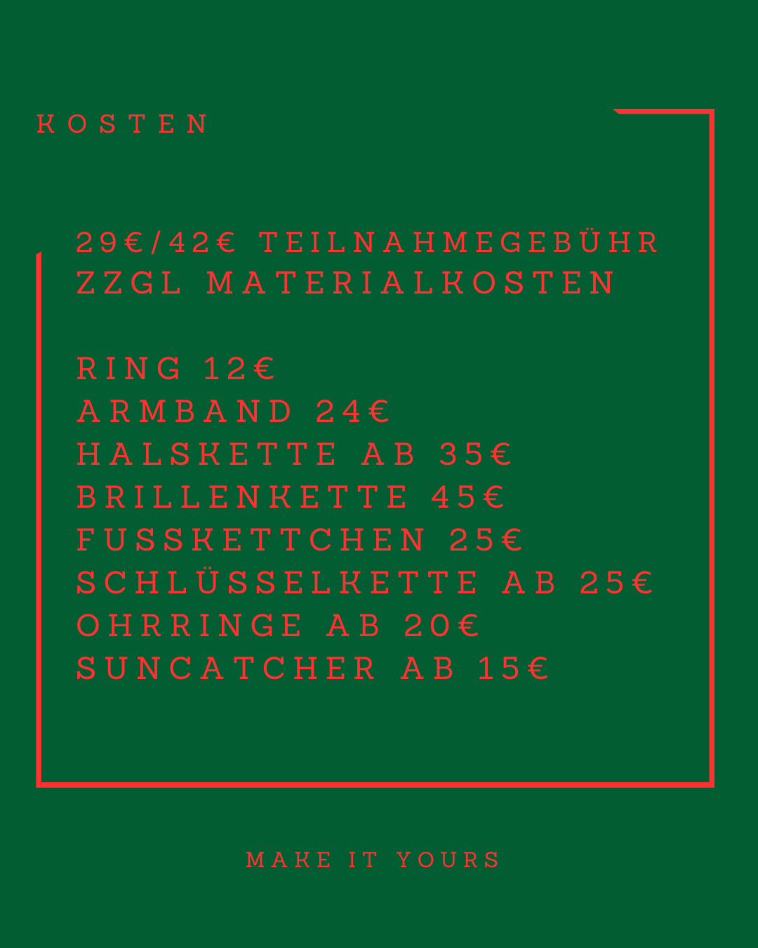 AfterWork SchmuckWorkshop 11.Dezember 26 – 16-18 Uhr