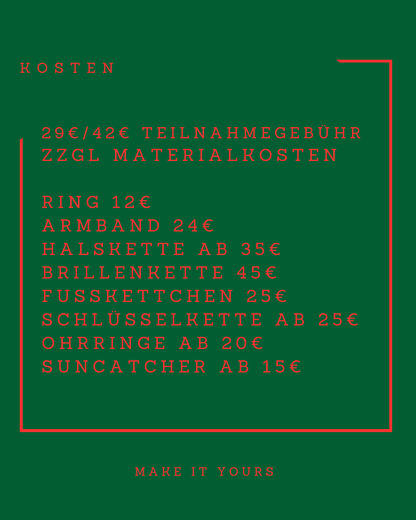 AfterWork SchmuckWorkshop 11.Dezember 26 – 16-18 Uhr